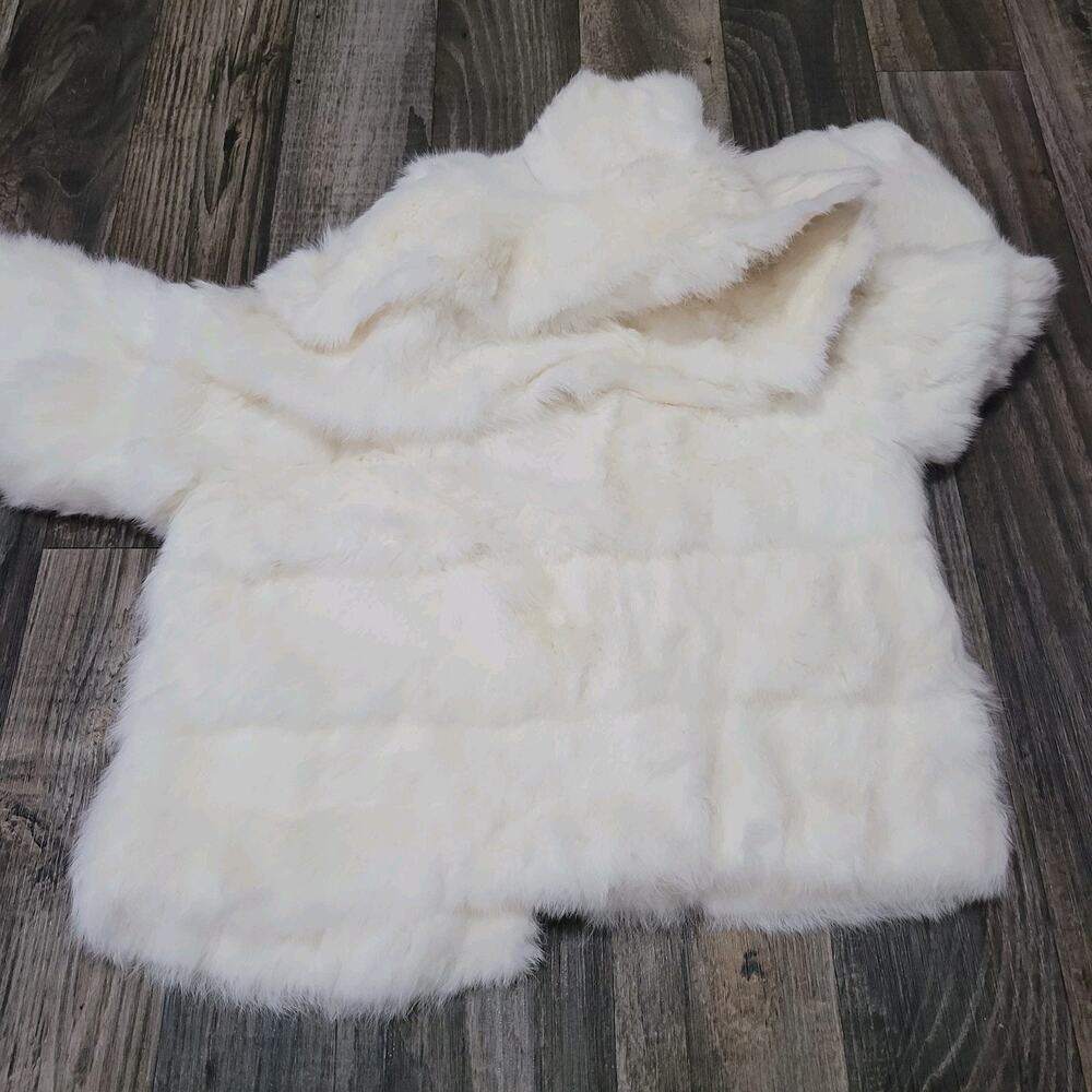 Love Token Rabbit Fur Layered Jacket Size Small Hook And Eye Soft - Picture 2 of 13